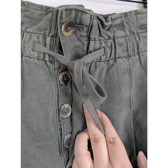 EUC Free People Margate Pleated Pull On Elastic Trouser Pants Green Sugar Kelp - Picture 5 of 9